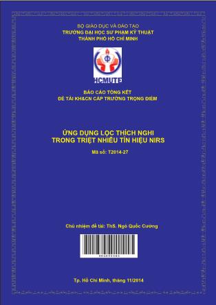 Báo cáo Ứng dụng lọc thích nghi trong triệt nhiễu tín hiệu NIRS (Phần 1)