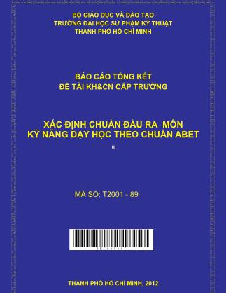 Báo cáo Xác định chuẩn đầu ra môn kỹ năng dạy học theo chuẩn ABET (Phần 1)