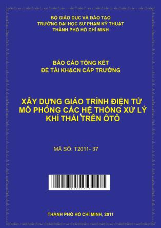 Báo cáo Xây dựng giáo trình điện tử mô phỏng các hệ thống xử lý khí thải trên ôtô (Phần 1)