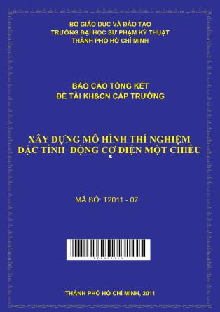 Báo cáo Xây dựng mô hình thí nghiệm đặc tính động cơ điện một chiều (Phần 1)