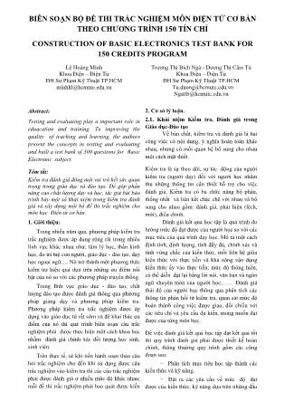 Biên soạn bộ đề thi trắc nghiệm môn điện tử cơ bản theo chương trình 150 tín chỉ