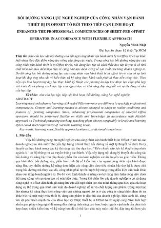 Bồi dưỡng năng lực nghề nghiệp của công nhân vận hành thiết bị in Offset tờ rời theo tiếp cận linh hoạt