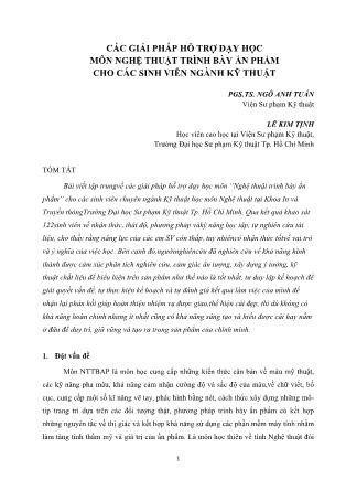 Các giải pháp hỗ trợ dạy học môn Nghệ thuật trình bày ấn phẩm cho các sinh viên ngành kỹ thuật