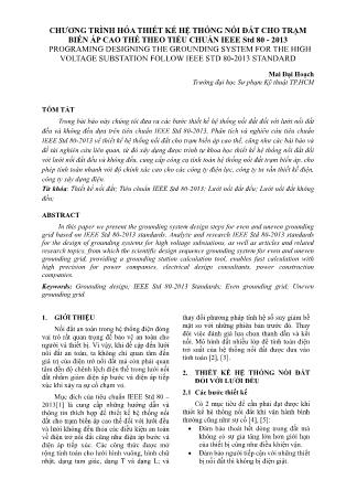 Chương trình hóa thiết kế hệ thống nối đất cho trạm biến áp cao thế theo tiểu chuẩn  IEEE Std 80-2013