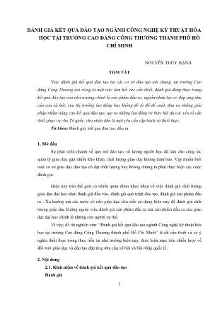 Đánh giá kết quả đào tạo ngành công nghệ kỹ thuật hóa học tại trường Cao đẳng Công thương thành phố Hồ Chí Minh