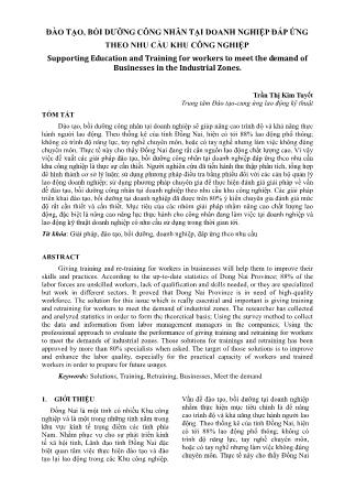 Đào tạo, bồi dưỡng công nhân tại doanh nghiệp đáp ứng theo nhu cầu khu công nghiệp