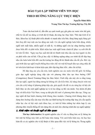 Đào tạo lập trình viên tin học theo hƣớng năng lực thực hiện