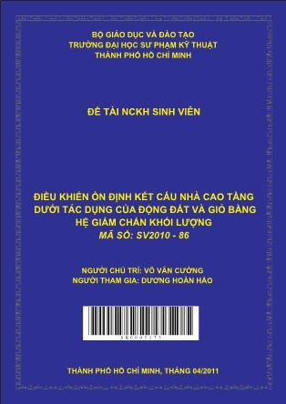 Đề tài Điều khiển ổn định kết cấu nhà cao tầng dưới tác dụng của động đất và gió bằng hệ giảm chấn khối lượng (Phần 1)