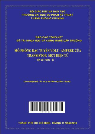 Đề tài Mô phỏng đặc tuyến Volt - Ampere của transistor một điện tử (Phần 1)