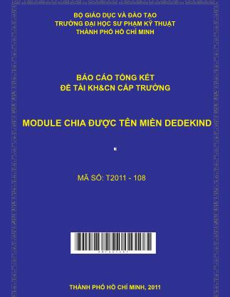 Đề tài Module chia được tên miền Dedekind (Phần 1)