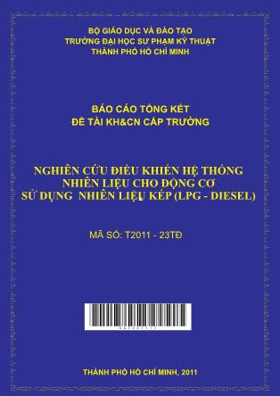 Đề tài Nghiên cứu điều khiển hệ thống nhiên liệu cho động cơ sử dụng nhiên liệu kép (lPG - Diesel) (Phần 1)