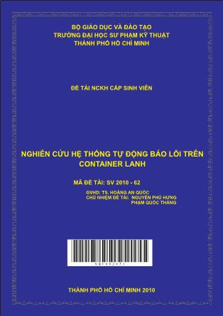 Đề tài Nghiên cứu hệ thống tự động báo lỗi trên container lanh (Phần 1)