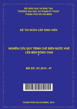 Đề tài Nghiên cứu quy trình chế biến nước khế lên men đóng chai (Phần 1)