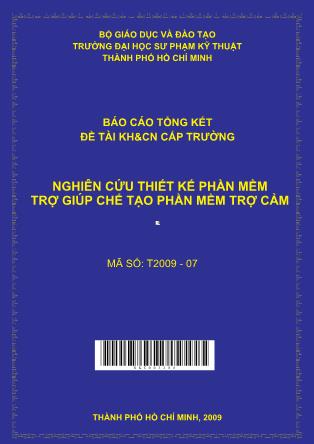 Đề tài Nghiên cứu thiết kế phần mềm trợ giúp chế tạo phần mềm trợ cảm (Phần 1)