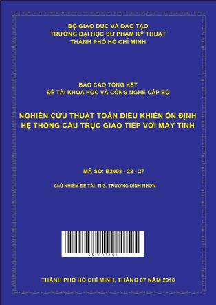 Đề tài Nghiên cứu thuật toán điều khiển ổn định hệ thống cầu trục giao tiếp với máy tính (Phần 1)
