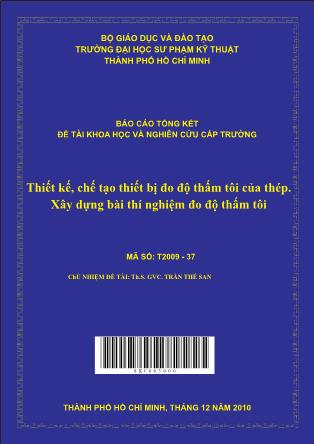Đề tài Thiết kế, chế tạo thiết bị đo độ thấm tôi của thép. Xây dựng bài thí nghiệm đo độ thấm tôi (Phần 1)