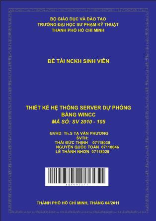 Đề tài Thiết kế hệ thống server dự phòng bằng WinCC (Phần 1)