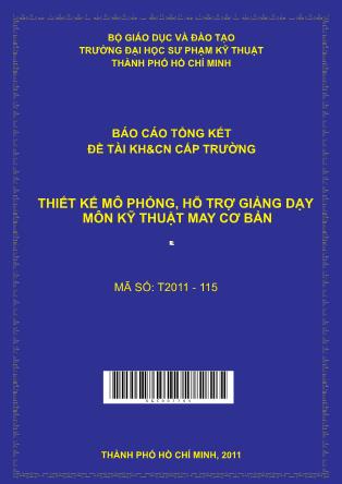Đề tài Thiết kế mô phỏng, hỗ trợ giảng dạy môn kỹ thuật may cơ bản (Phần 1)