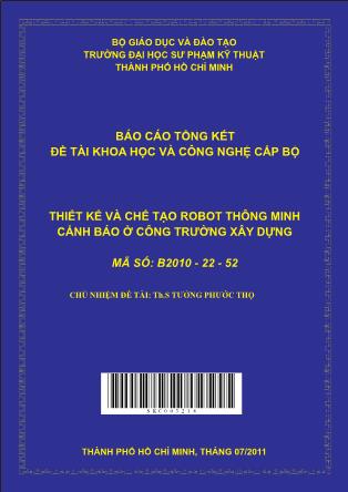 Đề tài Thiết kế và chế tạo robot thông minh cảnh báo ở công trường xây dựng (Phần 1)