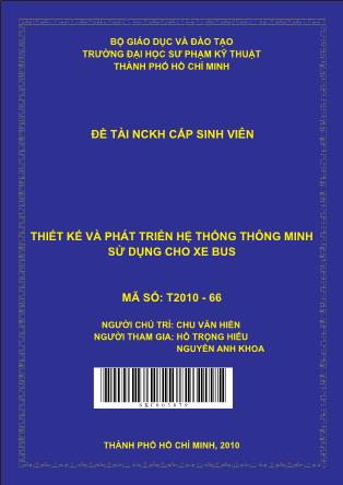Đề tài Thiết kế và phát triển hệ thống thông minh sử dụng cho xe bus (Phần 1)