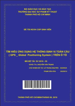 Đề tài Tìm hiểu ứng dụng hệ thống định vị toàn cầu (GPS - Global Positioning System) trên ô tô (Phần 1)