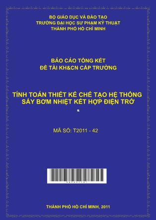 Đề tài Tính toán thiết kế chế tạo hệ thống sấy bơm nhiệt kết hợp điện trở (Phần 1)