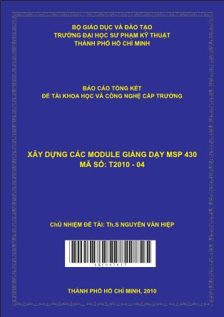 Đề tài Xây dựng các module giảng dạy MSP 430 (Phần 1)