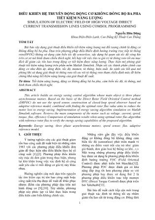 Điều khiển hệ truyền động động cơ không đồng bộ ba pha tiết kiệm năng lượng