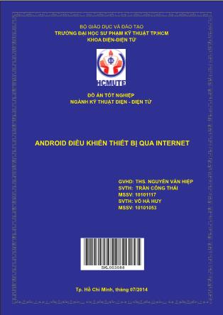 Đồ án Android điều khiển thiết bị qua internet (Phần 1)