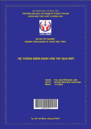 Đồ án Hệ thống điểm danh vân tay qua wifi (Phần 1)