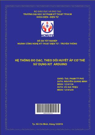 Đồ án Hệ thống đo dạc, theo dõi huyết áp cơ thể sử dụng kit arduino (Phần 1)