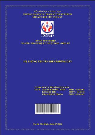 Đồ án Hệ thống truyền điện không dây (Phần 1)