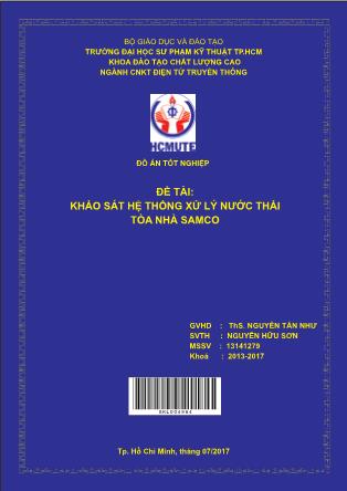 Đồ án Khảo sát hệ thống xử lý nước thải tòa nhà Samco (Phần 1)
