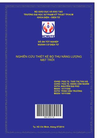 Đồ án Nghiên cứu thiết kế bộ thu năng lượng mặt trời (Phần 1)