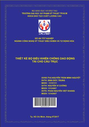 Đồ án Thiết kế bộ ðiểu khiển chống dao ðộng tải cho cầu trục (Phần 1)
