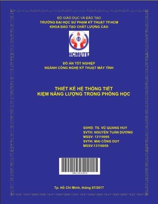 Đồ án Thiết kế hệ thống tiết kiệm năng lượng trong phòng học (Phần 1)