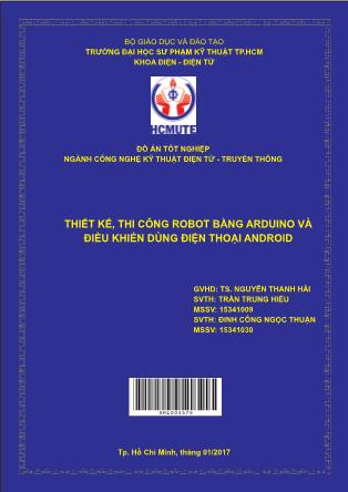 Đồ án Thiết kế, thi công robot bằng arduino và điều khiển dùng điện thoại android (Phần 1)