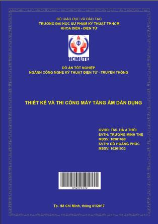 Đồ án Thiết kế và thi công máy tăng âm dân dụng (Phần 1)
