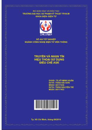 Đồ án Truyền và nhận tín hiệu thoại sử dụng điều chế ASK (Phần 1)