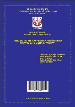 Đồ án Ứng dụng kit Raspberry Pi điều khiển thiết bị qua mạng internet (Phần 1)