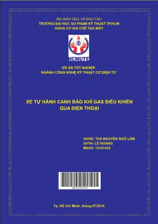 Đồ án Xe tự hành canh báo khí gas điều khiển qua điện thoại (Phần 1)