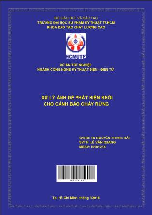 Đồ án Xử lý ảnh để phát hiện khói cho cảnh báo cháy rừng (Phần 1)