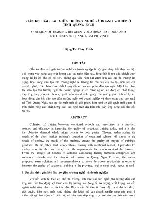 Gắn kết đào tạo giữa trường nghề và doanh nghiệp ở tỉnh Quảng Ngãi