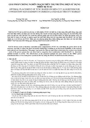 Giải pháp chống nghẽn mạch trên thị trường điện sử dụng thiết bị TCSC