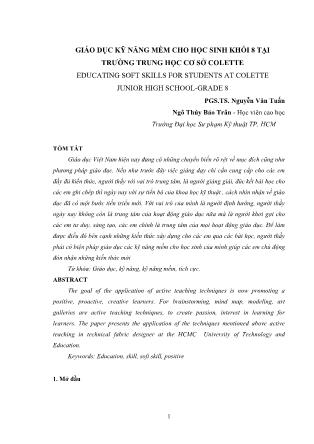 Giáo dục kỹ năng mềm cho học sinh khối 8 tại trường Trung học Cơ sở Colette