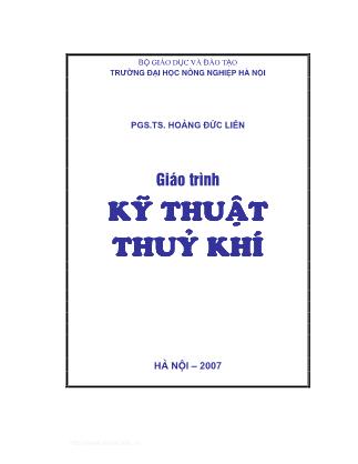 Giáo trình Kỹ thuật thuỷ khí - PGS. TS. Hoàng Đức Liên