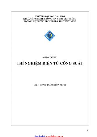 Giáo trình Thí nghiệm điện tử công suất - Đoàn Hòa Minh