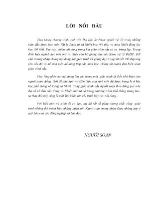 Giáo trình Vật lý Phân tử và Nhiệt học