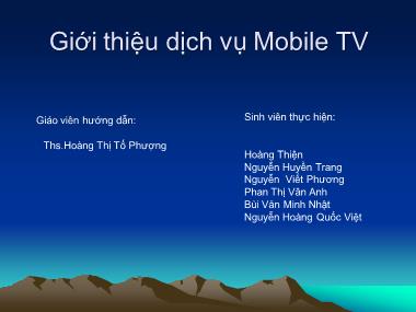 Giới thiệu dịch vụ Mobile TV