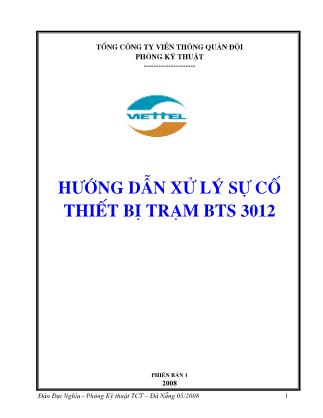 Hưỡng dẫn xử lý sự cố thiết bị trạm BTS 3012